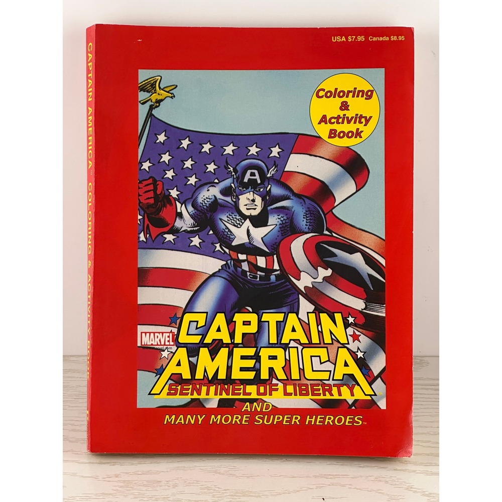 Captain America Coloring Activity Book Rare Mint Marvel Liberty 2002 Uncollected
